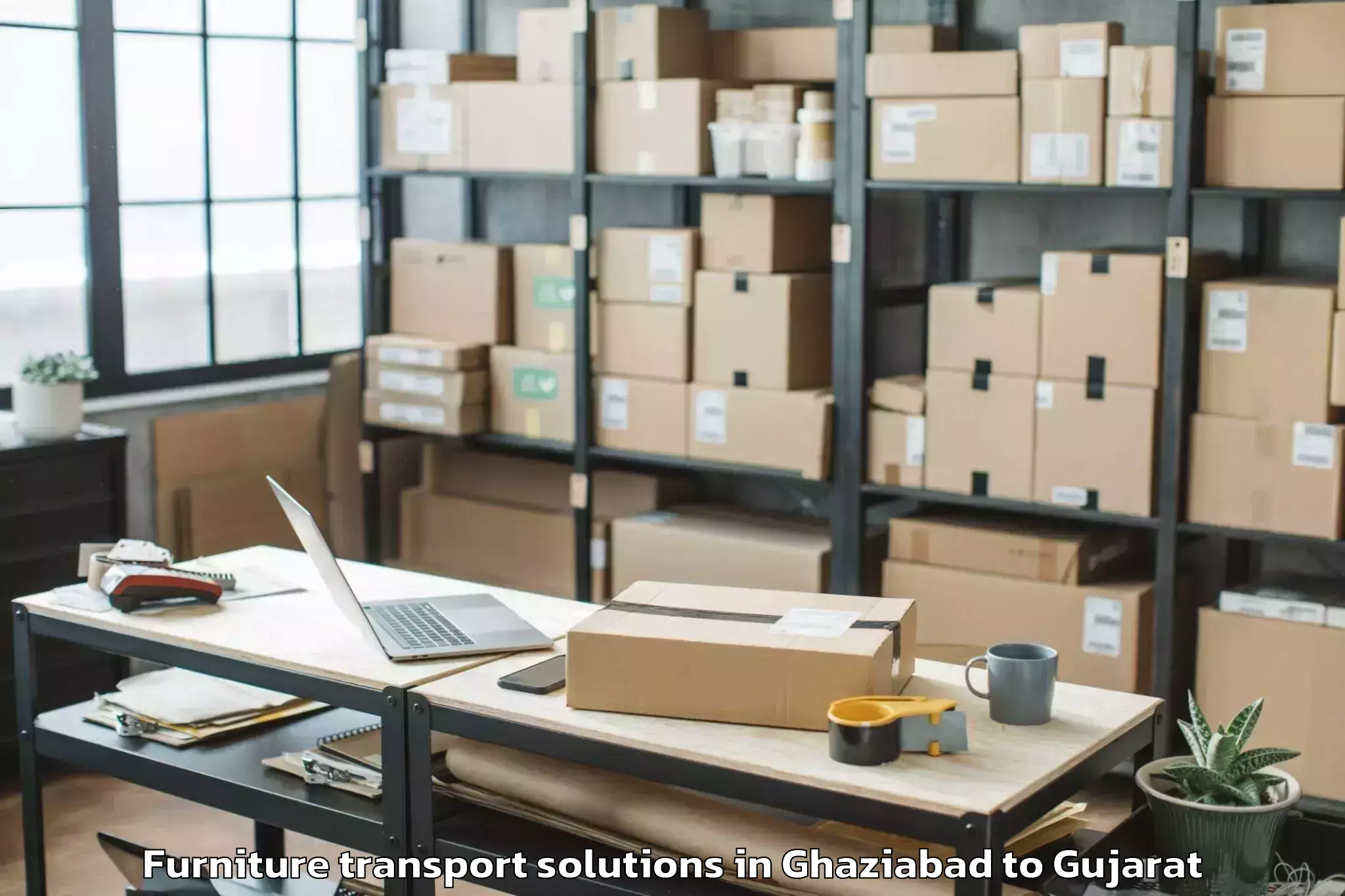 Top Ghaziabad to Gussar Furniture Transport Solutions Available